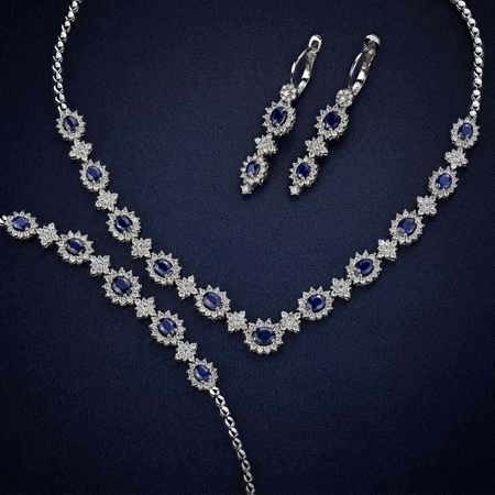 Blue Garden Sapphire Jewelry Set